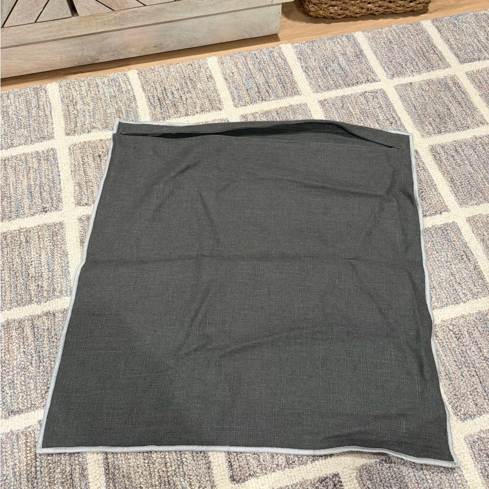 West Elm Charcoal pillow cover with Light Gray Trim